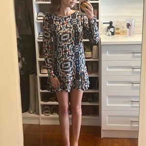 Stone cold fox long sleeve print dress